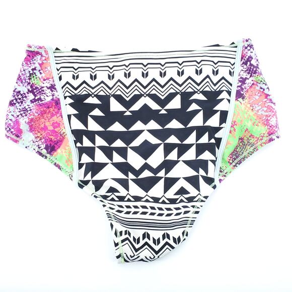 River Island Geometric and Colorful Animal Side Panel w/ Mesh Swimsuit Bottom| 4 - Picture 5 of 6